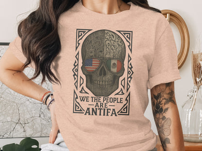 We The People Are Antifa Skull Graphic Tee