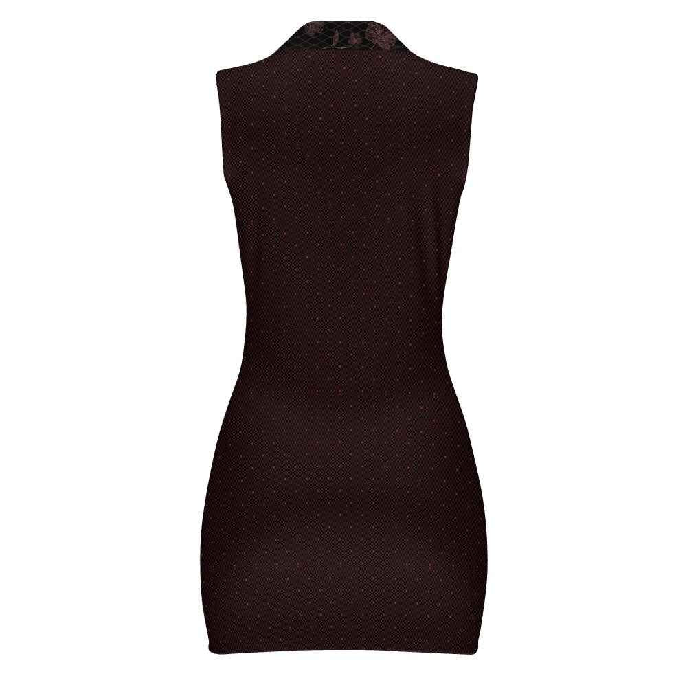 Mexican American Flag Dress, Sleeveless Bodycon Zip Dress for Women, USA Mexico Roses