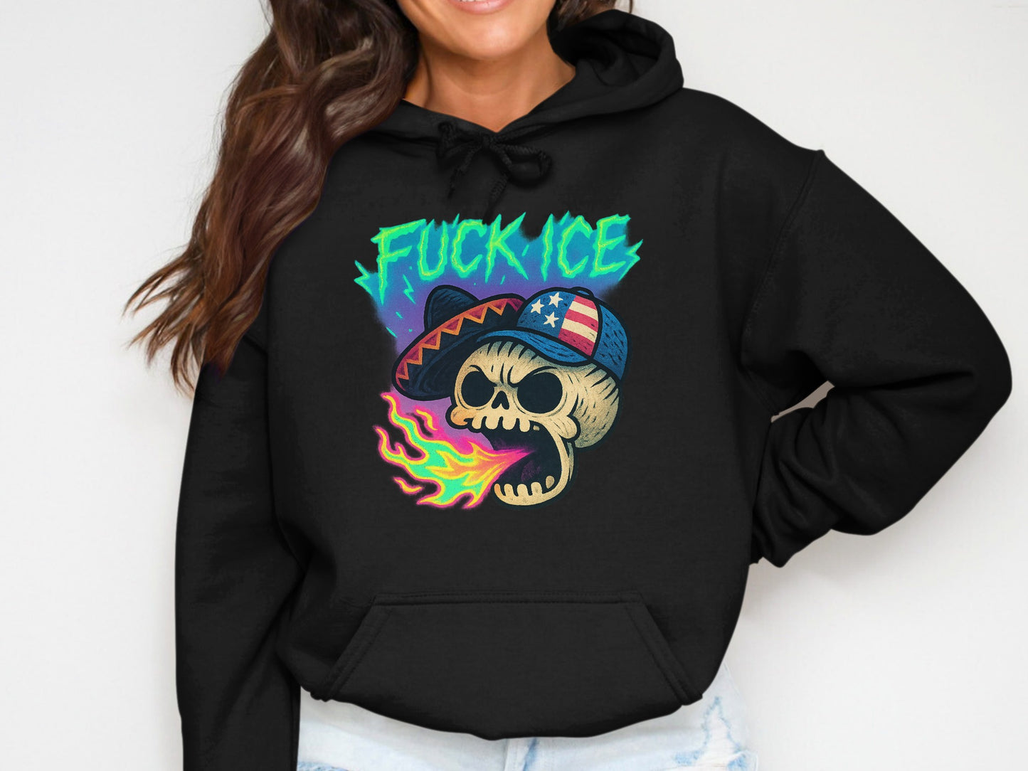 Skull with Flame Graphic Hoodie product type