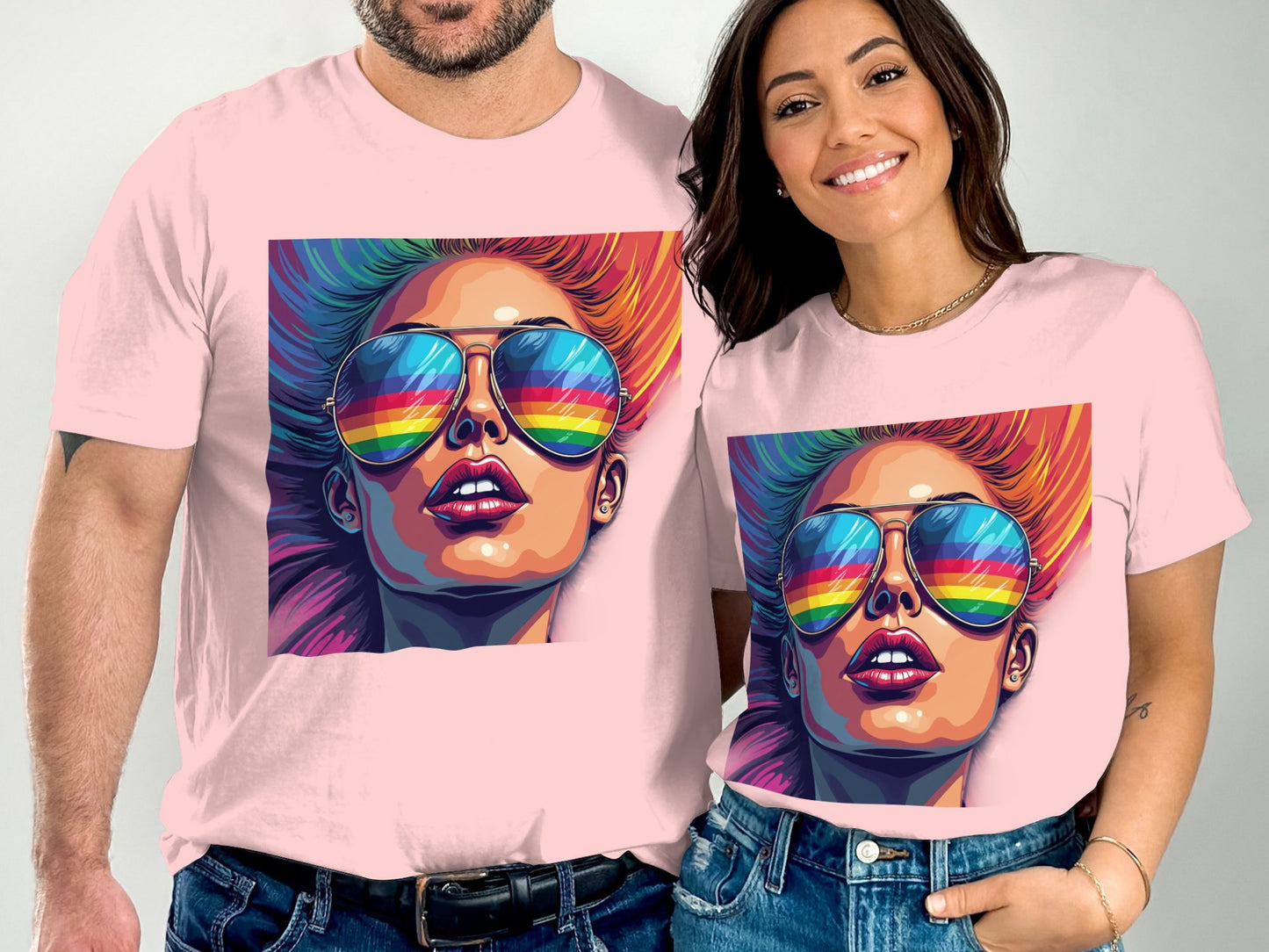 Rainbow Sunglasses Girl Graphic Tee Shirt product type