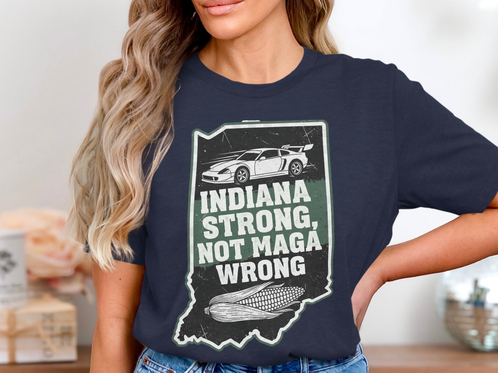 Indiana Strong Not Maga Wrong Graphic Shirt Product