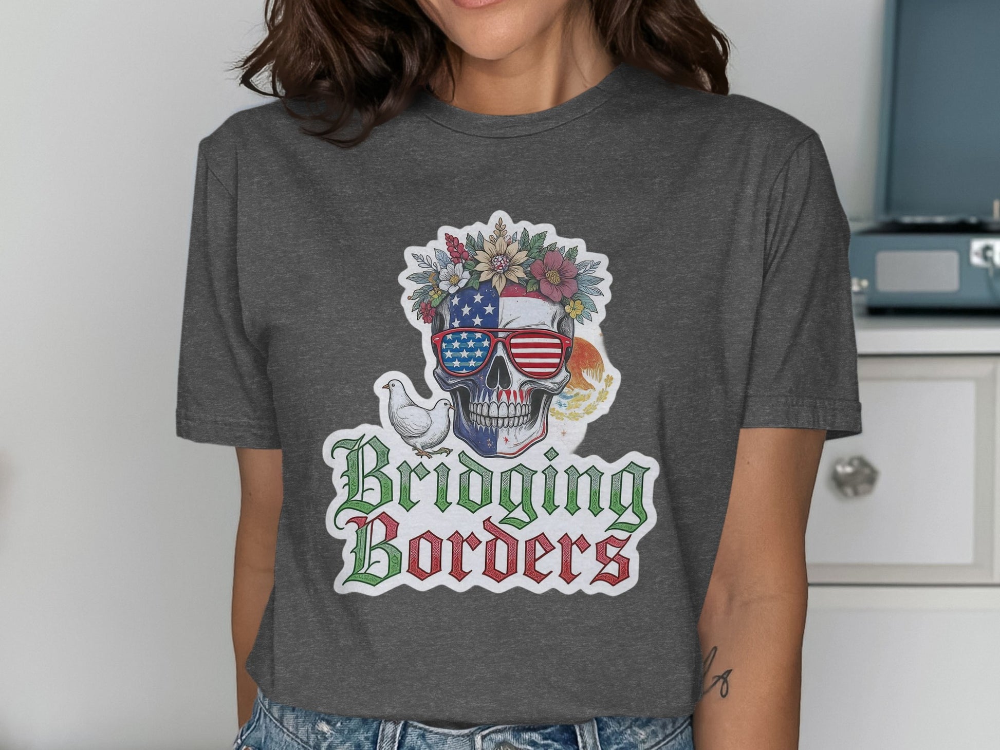 Bridging Borders Skull Graphic Tee Shirt product type