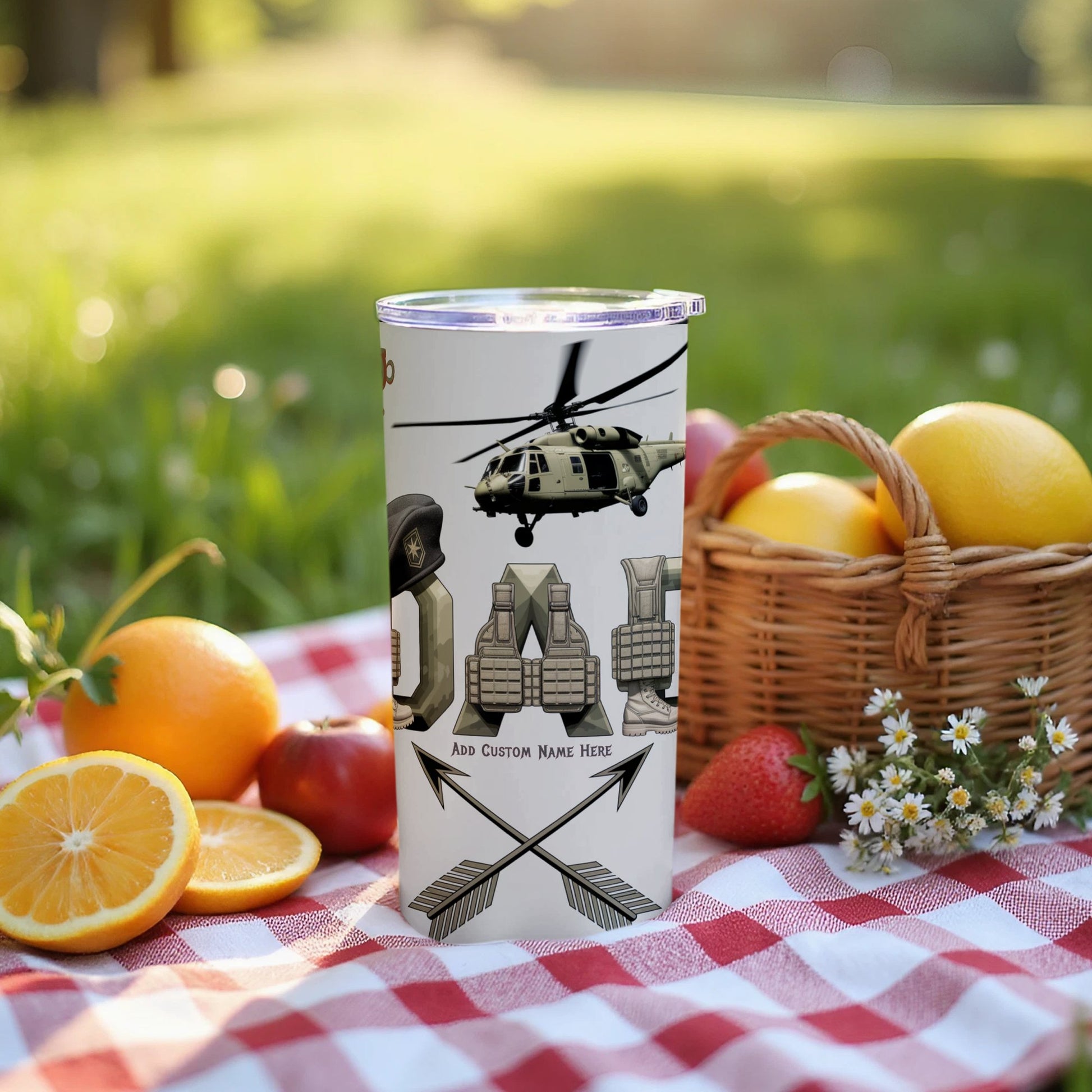 Add Custom Name Here Military Themed Tumbler Product