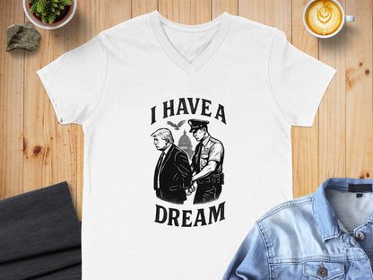 I Have A Dream Graphic Printed V Neck T Shirt product