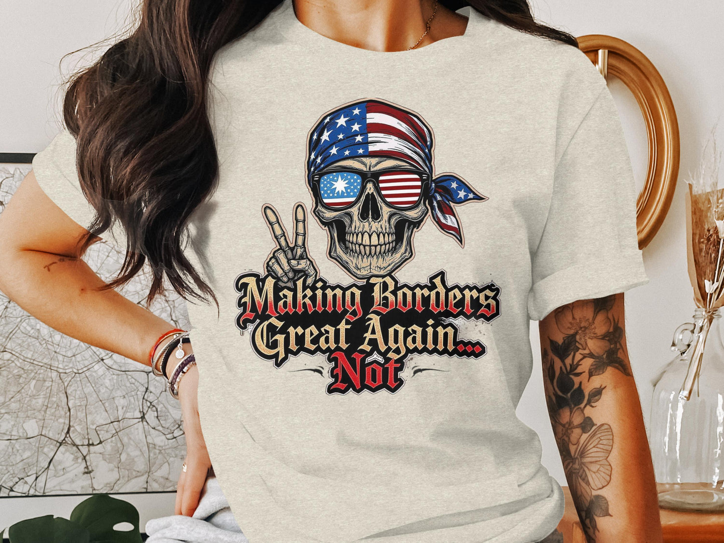 Making Borders Great Again Not Skull T-shirt product type
