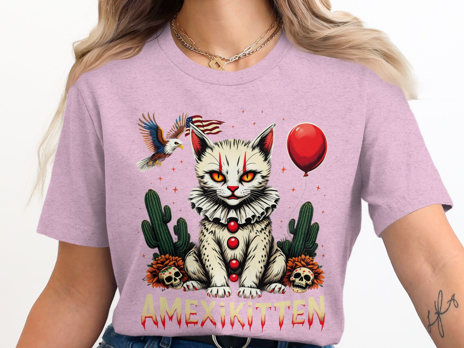 Retro Cat Artwork Graphic Tee Shirt Product