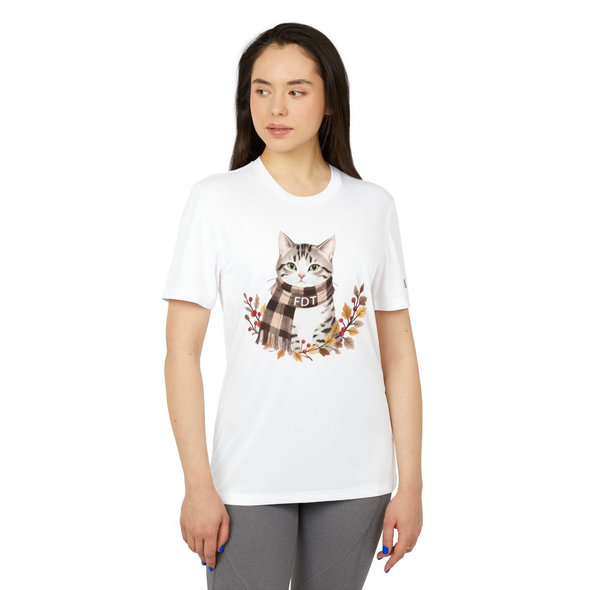 Cute Cat in Scarf T-Shirt for Casual Wear