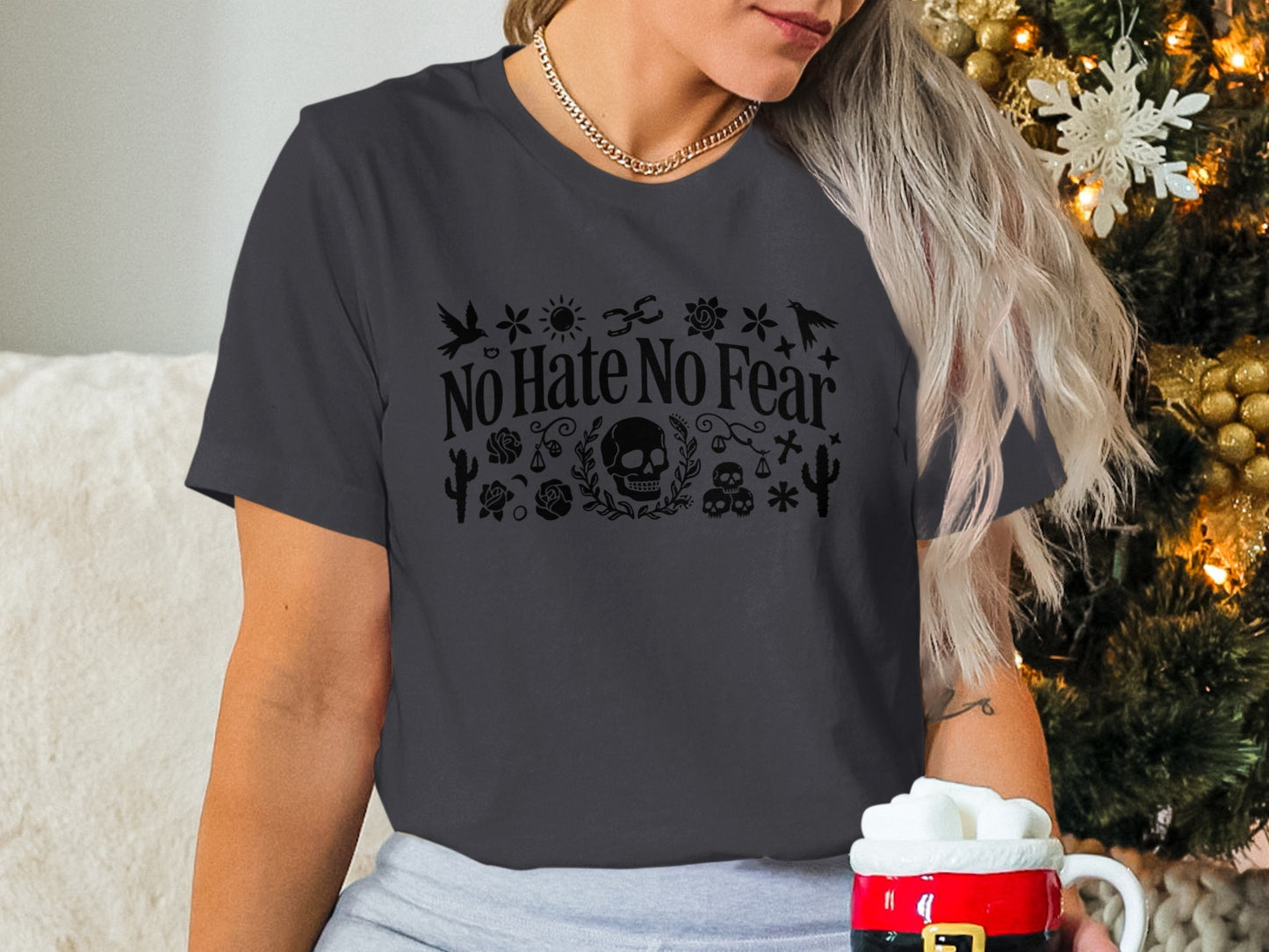 No Hate No Fear Graphic Tee Stylish Holiday Shirt