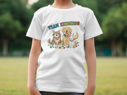 Team Kindness Cute Cat and Dog T-shirt