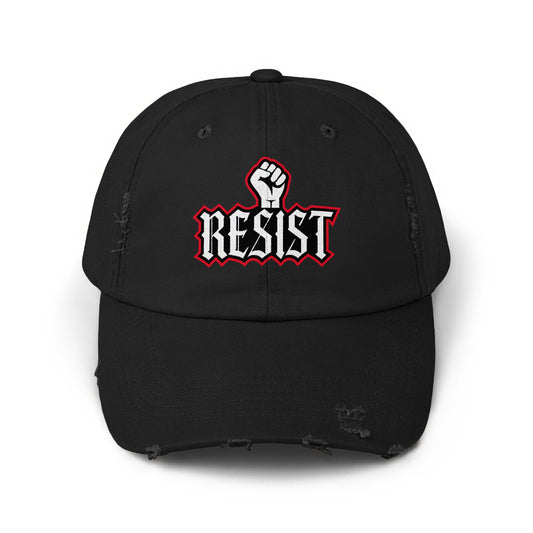 Resist Embroidered Distressed Dad Hat product type
