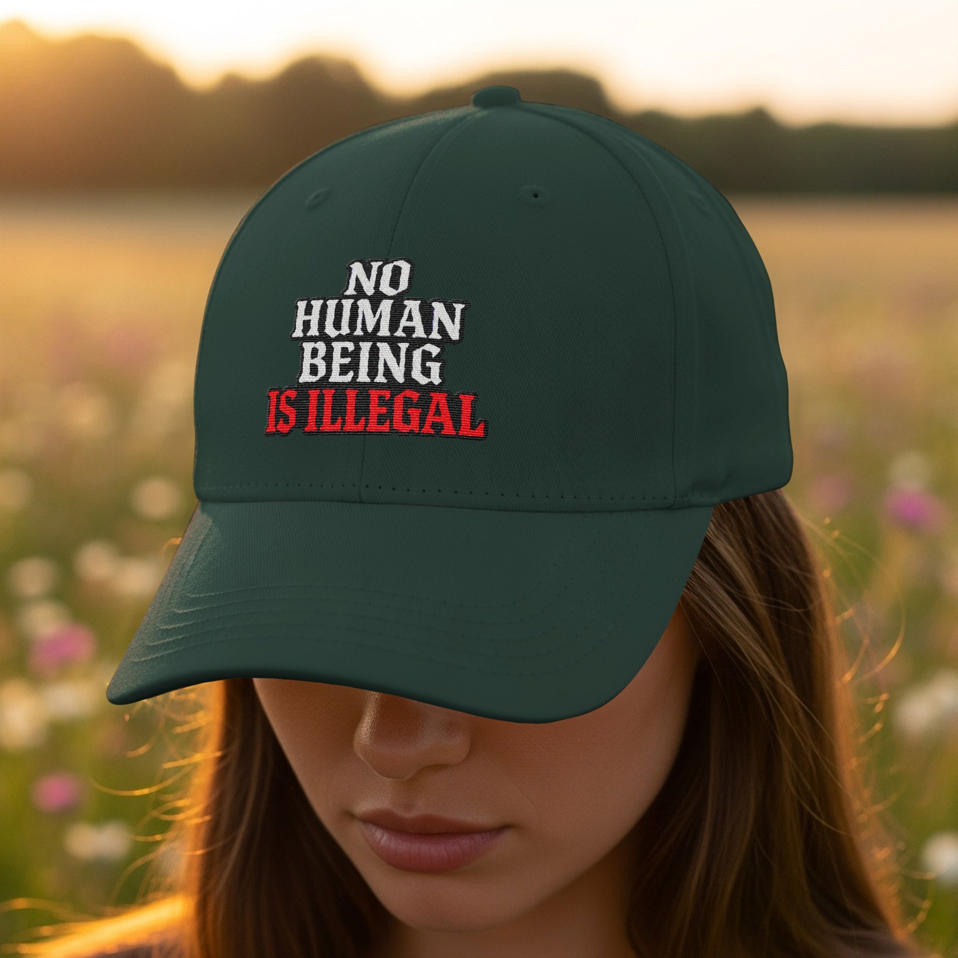 No Human Being Is Illegal Embroidered Hat product