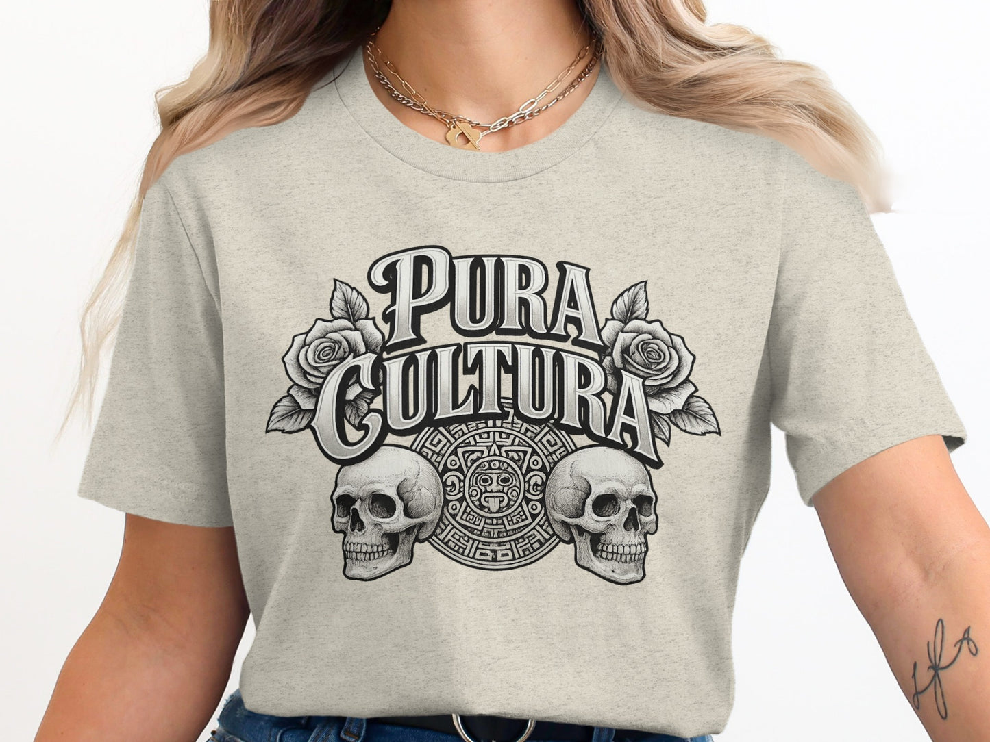 Pura Cultura Skull and Flower Design T-Shirt product type