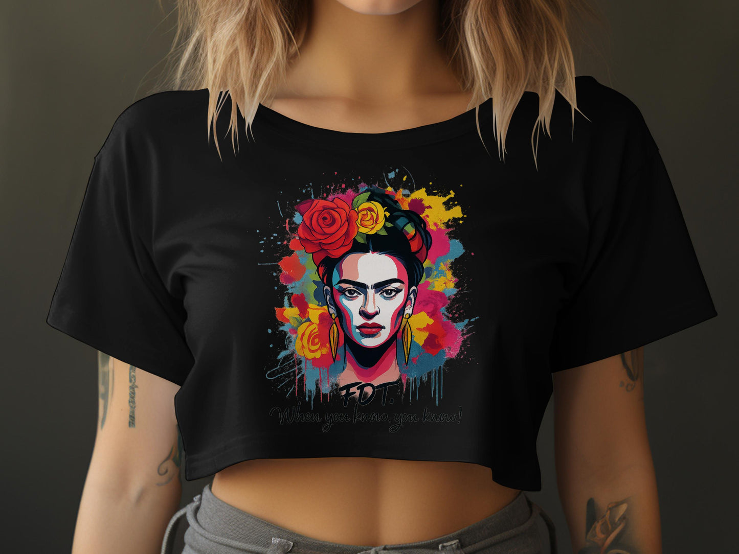Vibrant Artistic Graphic Cropped T Shirt product
