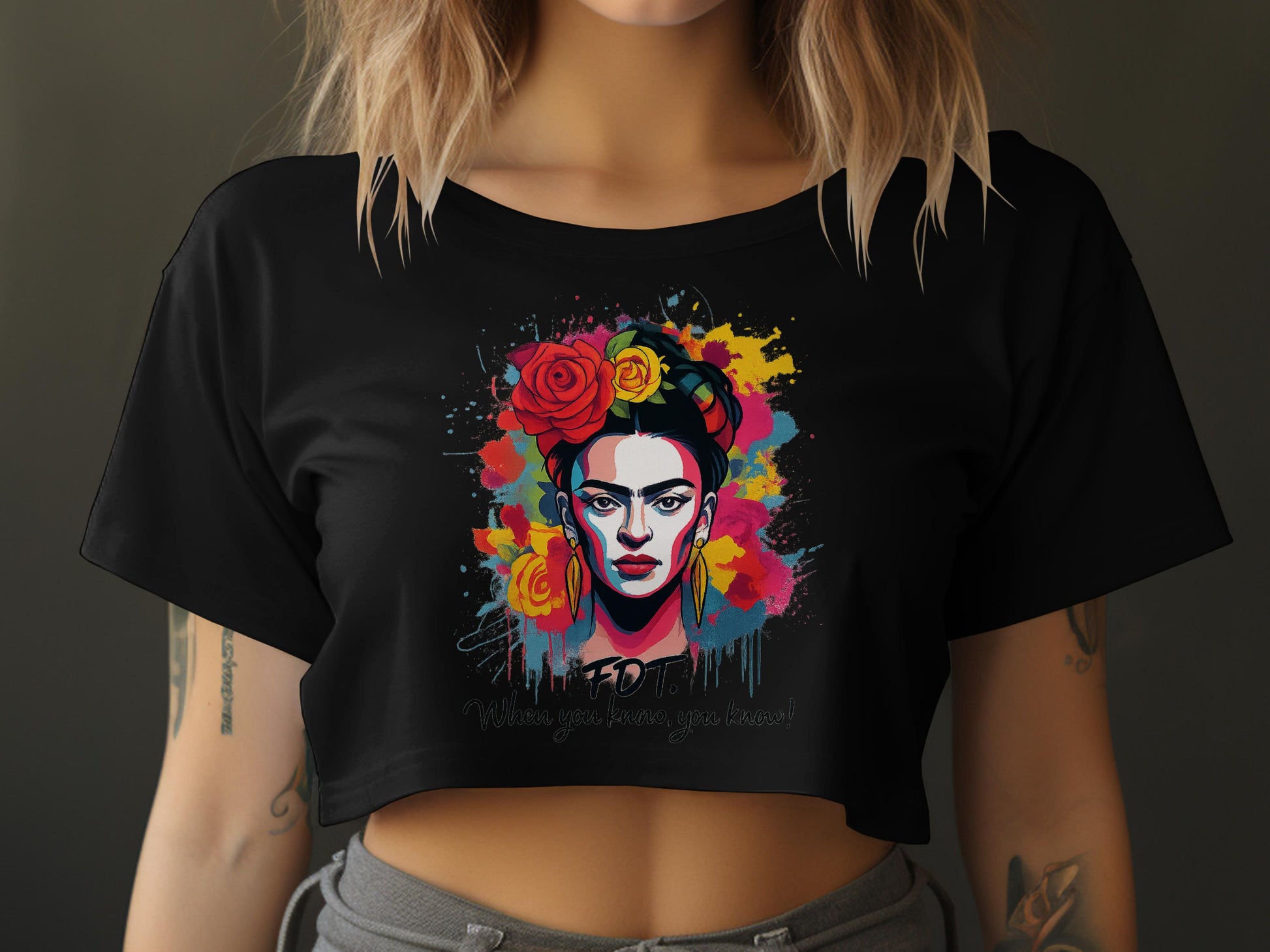 Vibrant Artistic Graphic Cropped T Shirt product