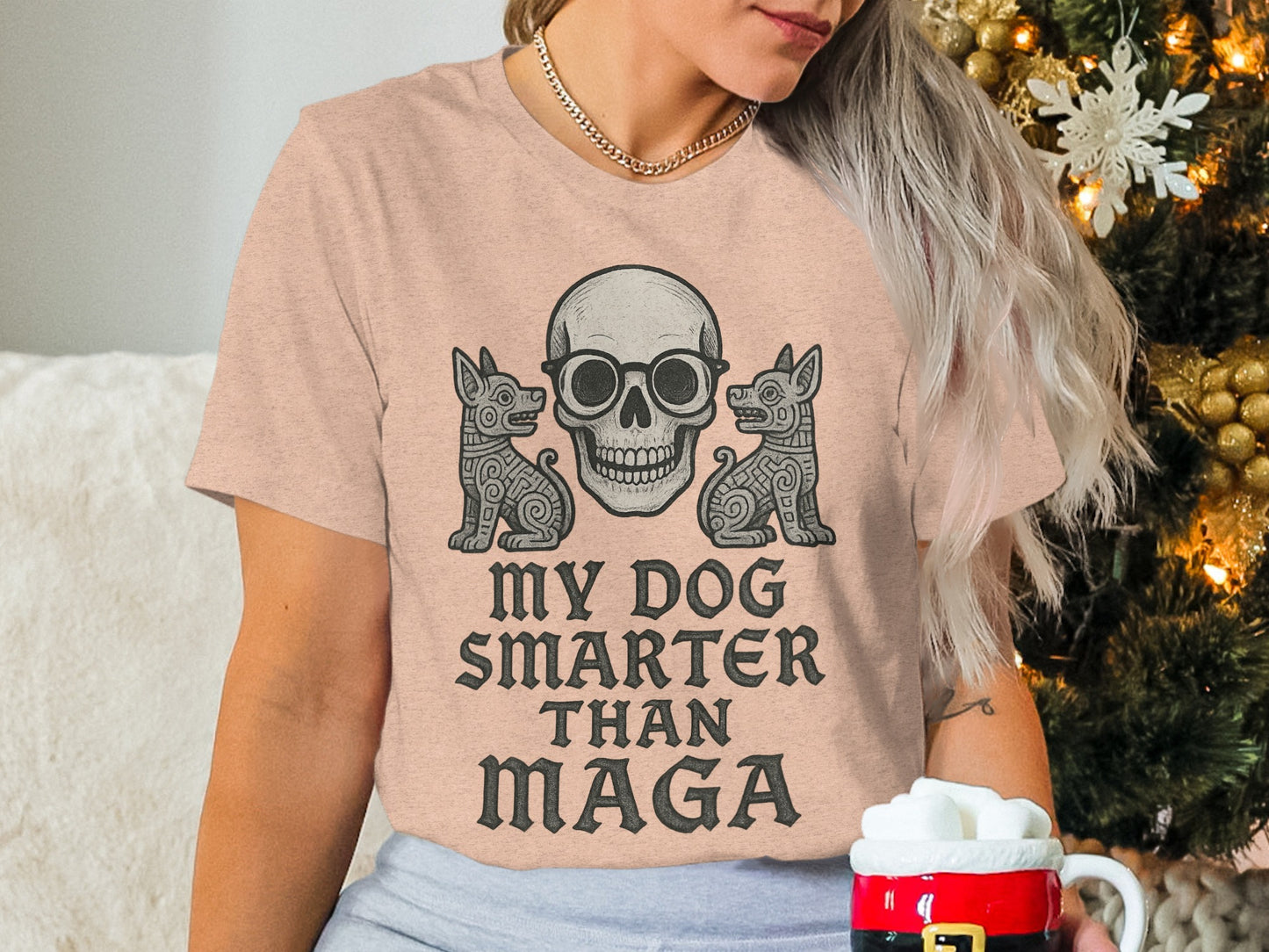My Dog Smarter Than Maga Skull Graphic Shirt