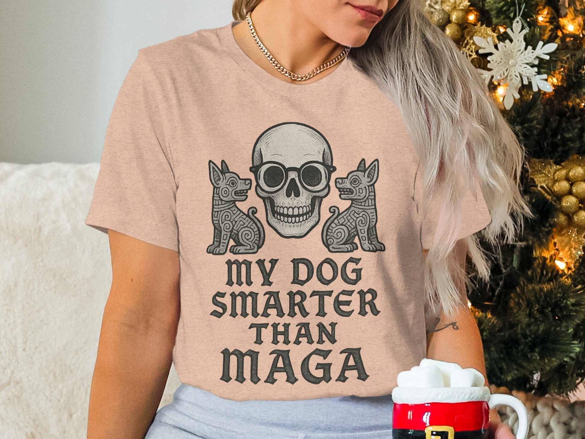 My Dog Smarter Than Maga Skull Graphic Shirt