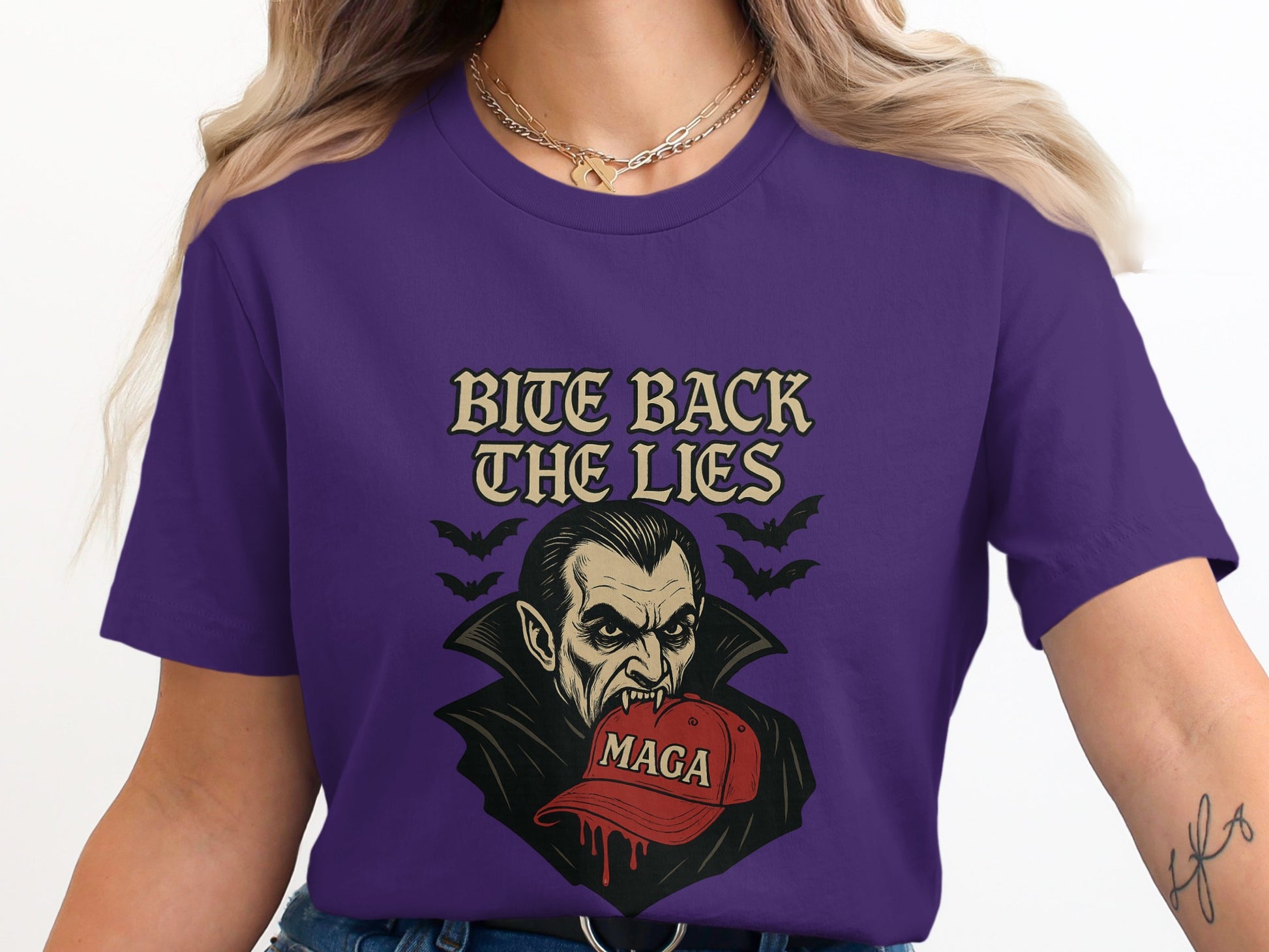 Bite Back The Lies Graphic Vampire Shirt product