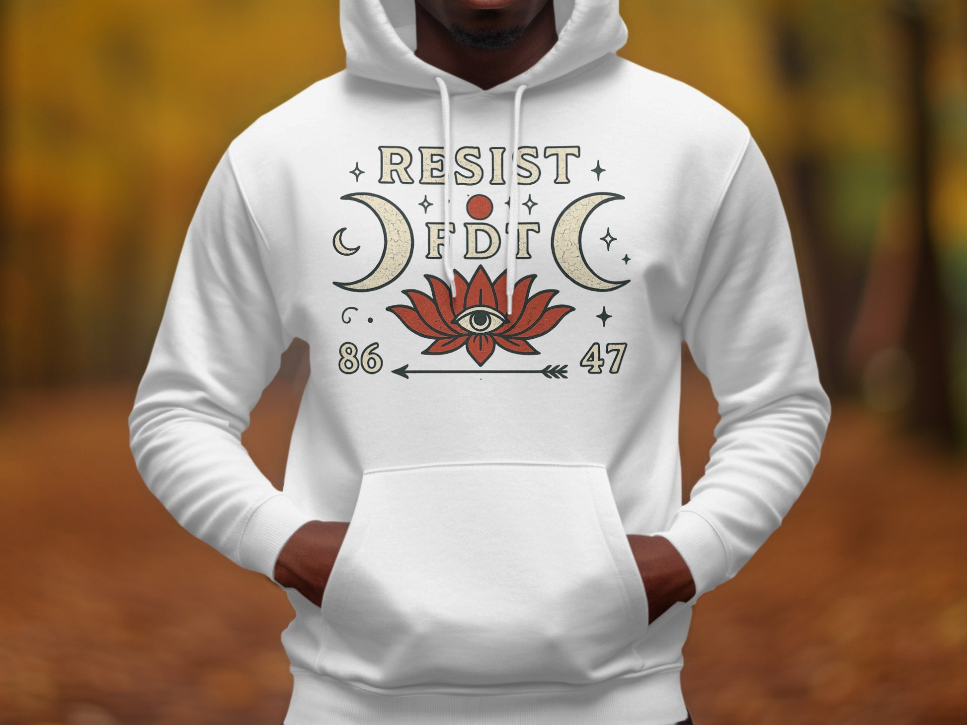 Resist FDT Lotus and Crescent Symbol Hoodie product