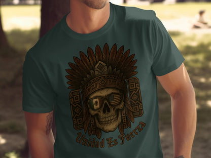 Unidad Es Fuerza Skull Feather Graphic Tee