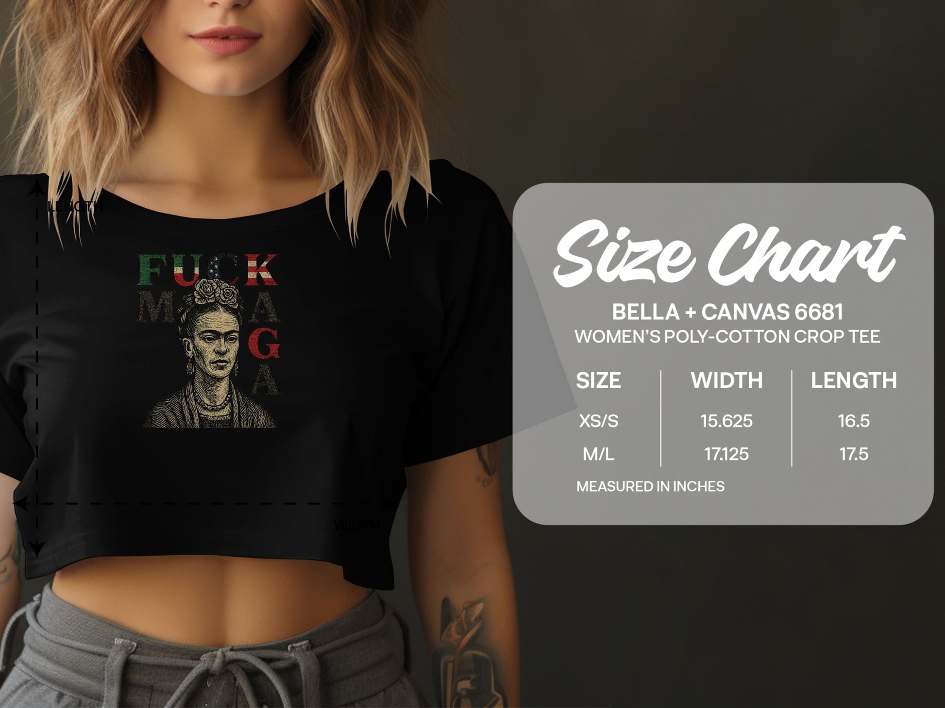 Artistic Frida Kahlo Women's Poly-Cotton Crop Tee product