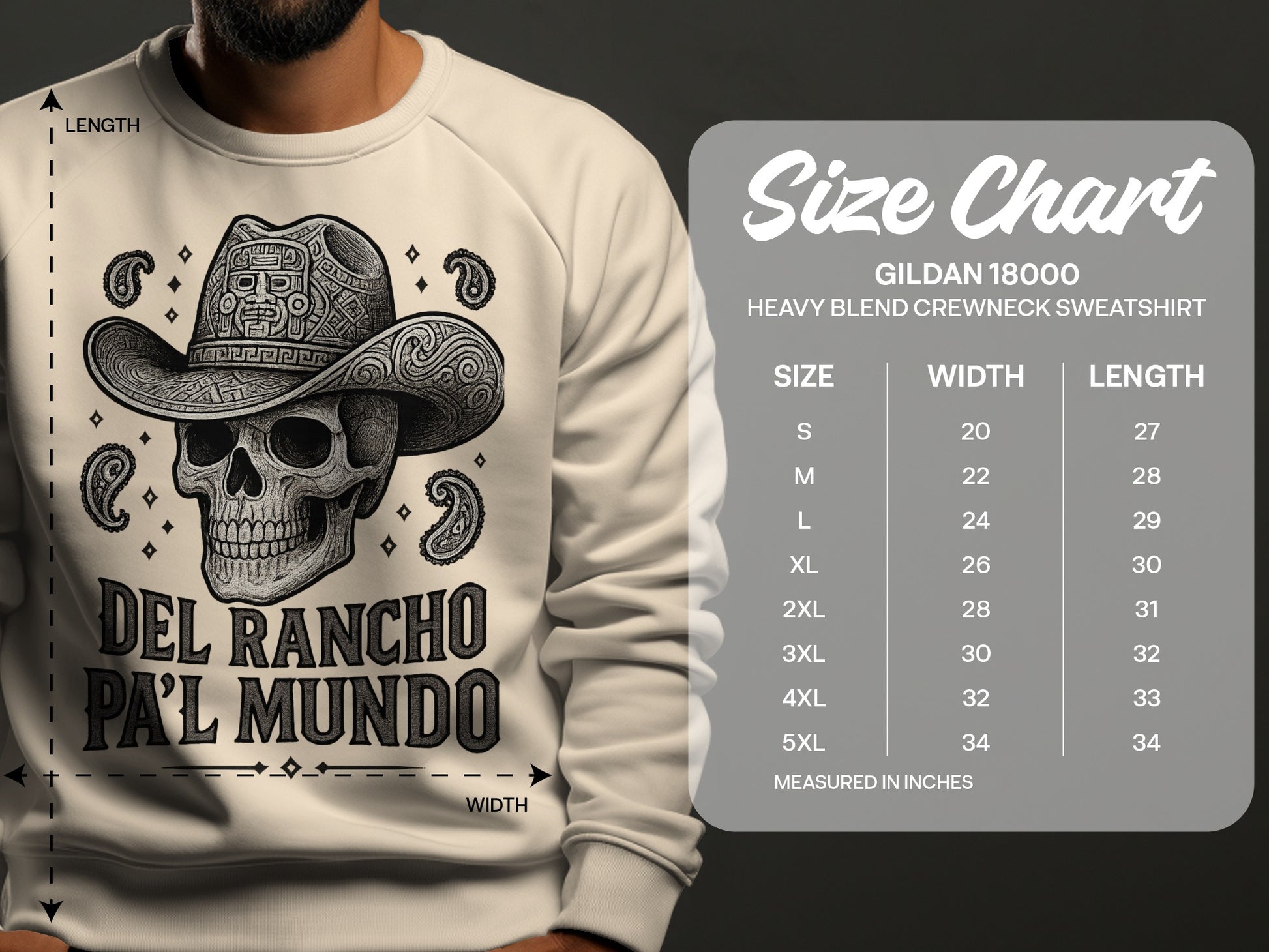Del Rancho Pa'l Mundo Graphic Crewneck Sweatshirt