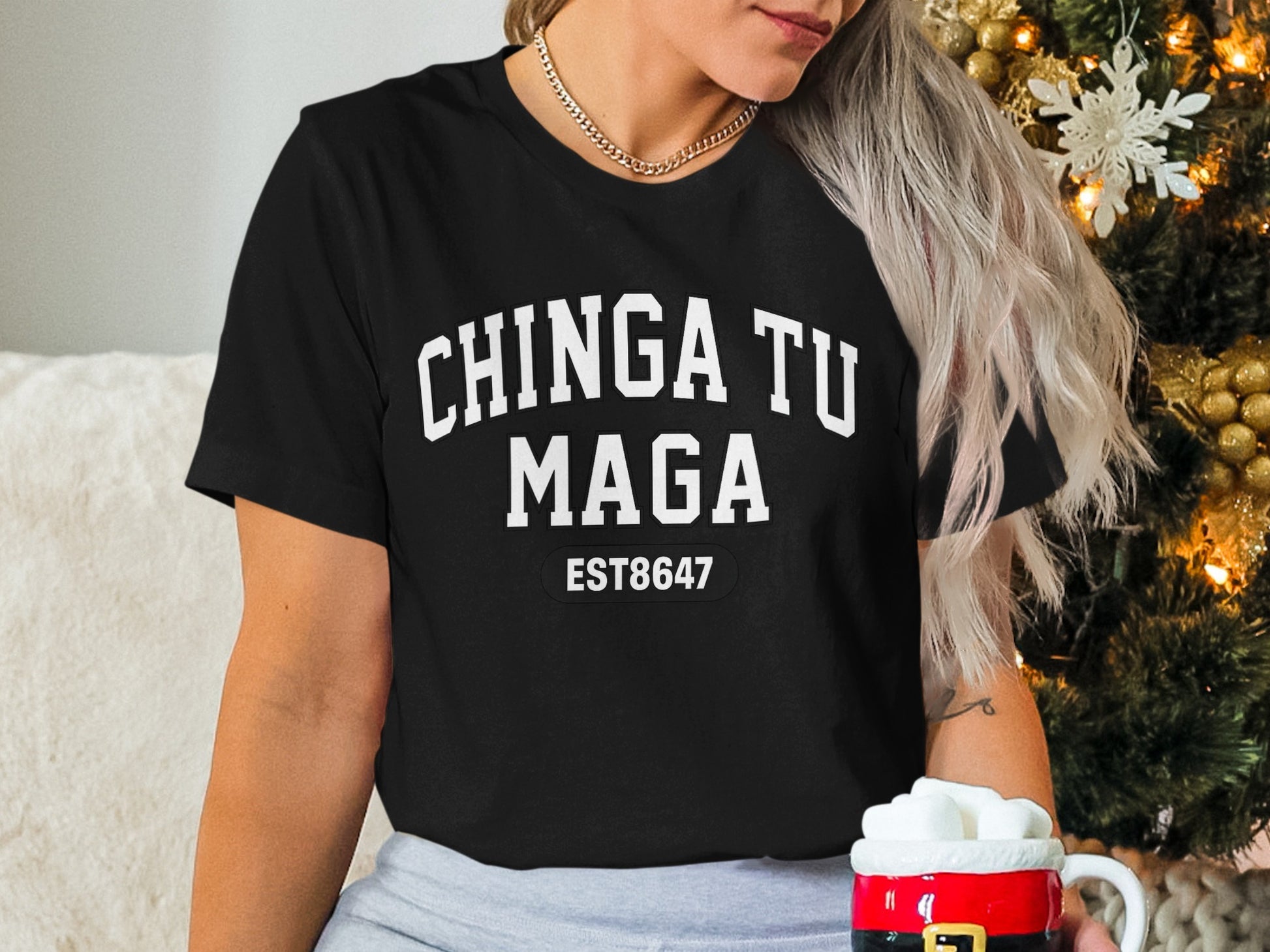 Chinga Tu Maga Est8647 Black Short Sleeve T-Shirt
