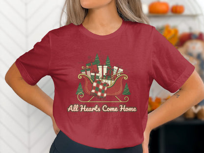 All Hearts Come Home Sleigh Christmas Shirt