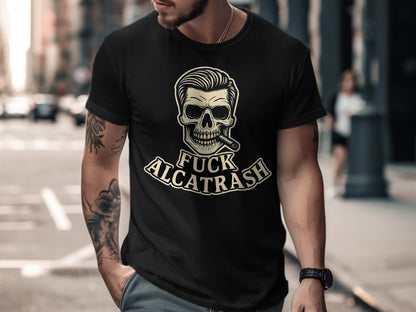 Skull Cigarette Fuck Alcatrash Print T-Shirt product