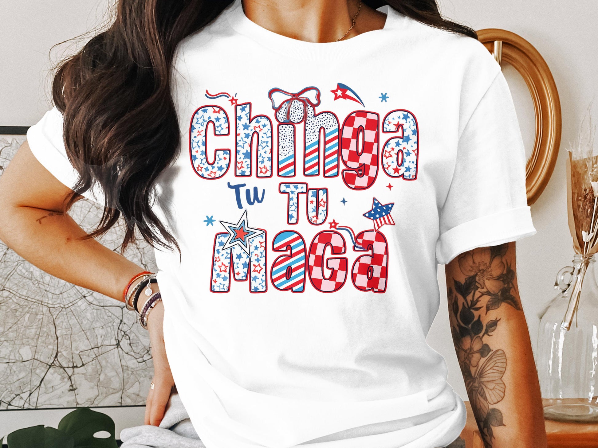 Chinga Tu Madre Patriotic Stars and Stripes T-Shirt product