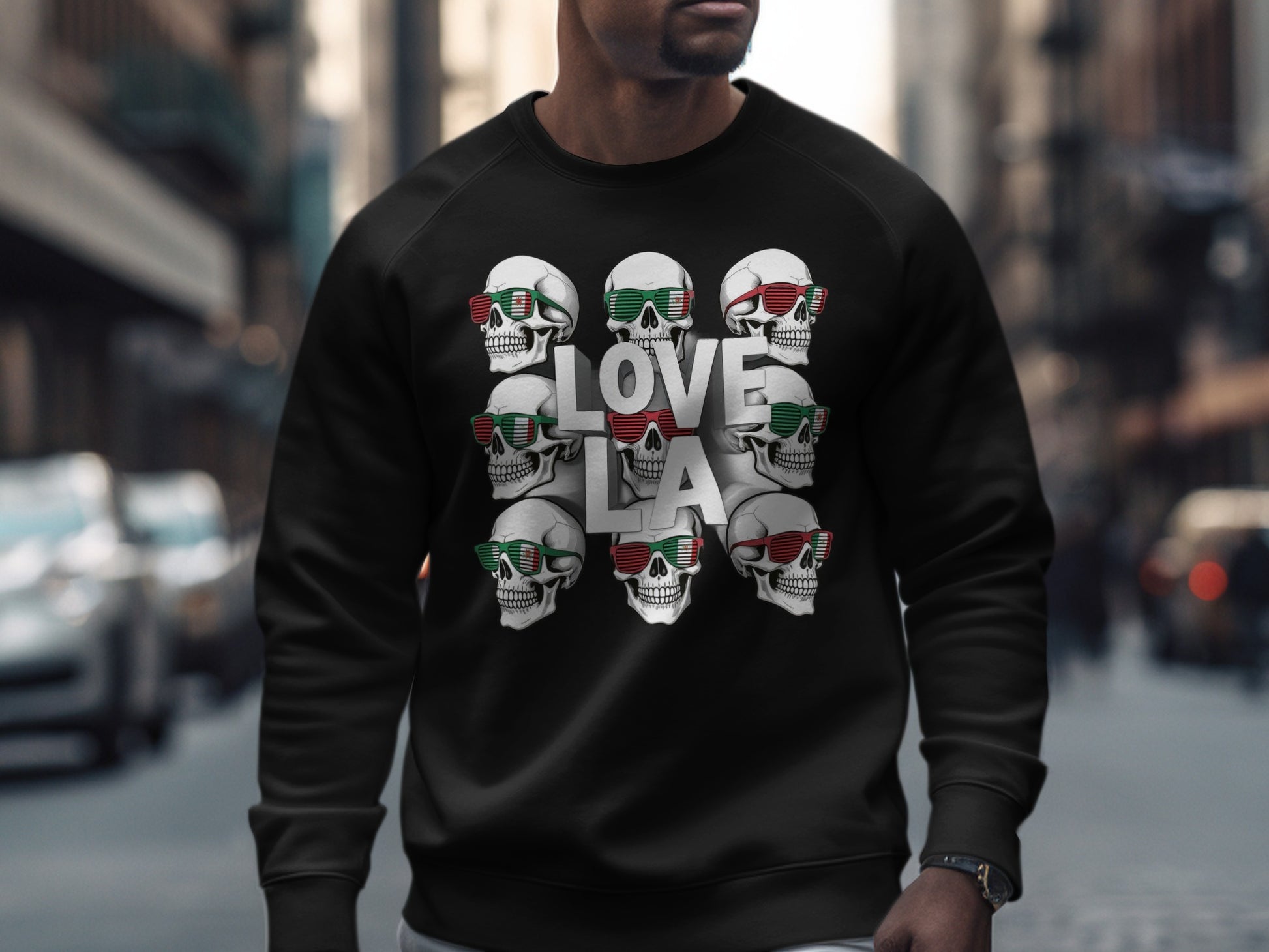 Love LA Skull Graphic Long Sleeve Shirt product