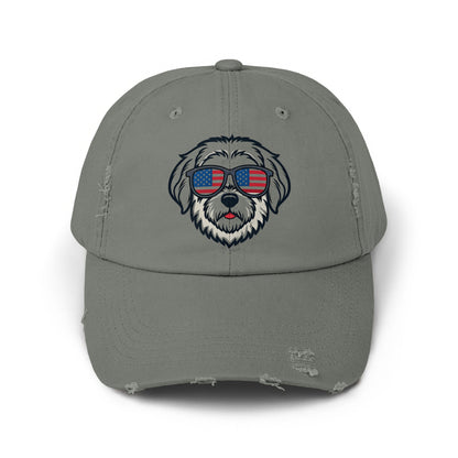 Patriotic Dog with American Flag Sunglasses Hat product