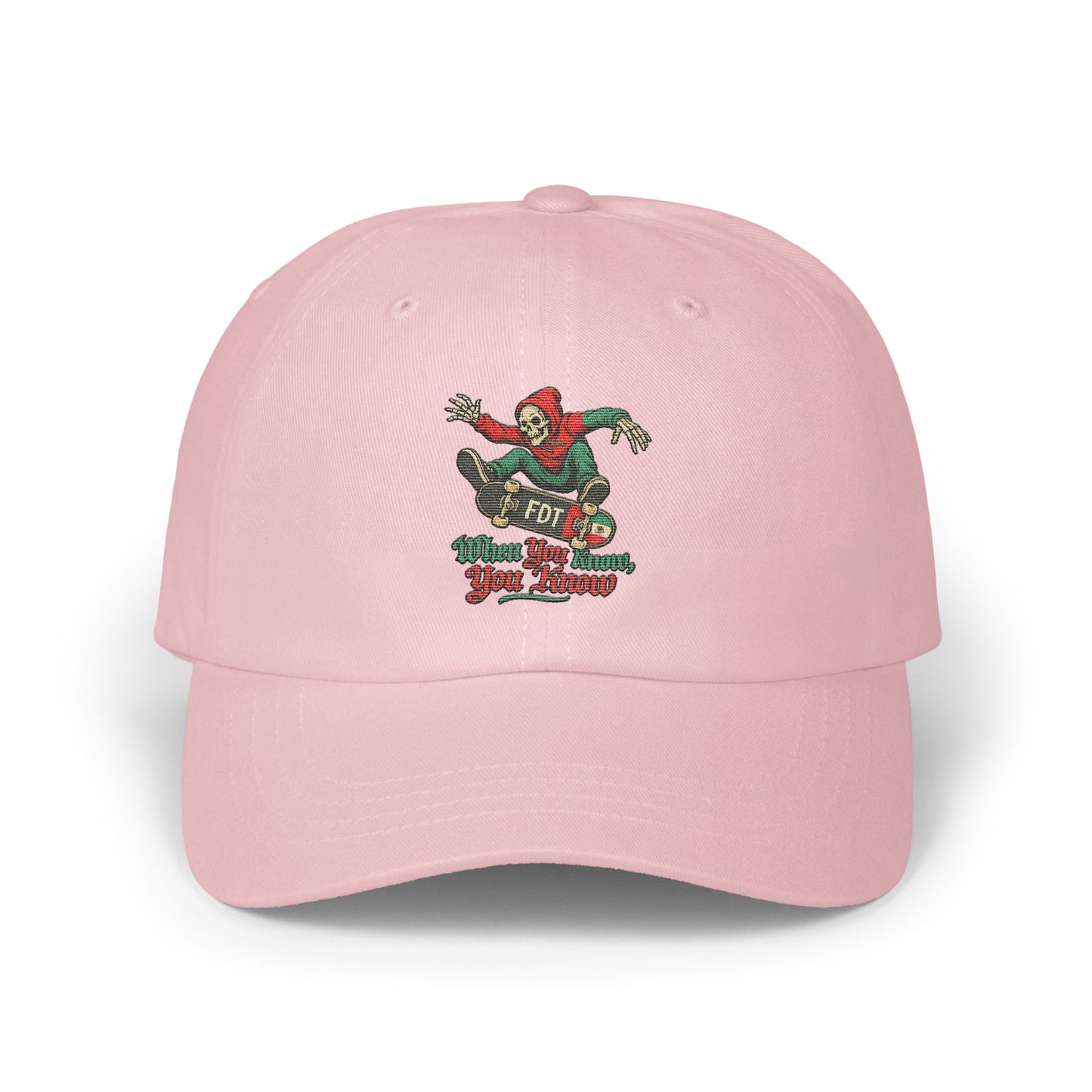 Skateboarder Skeleton Design Pink Hat product