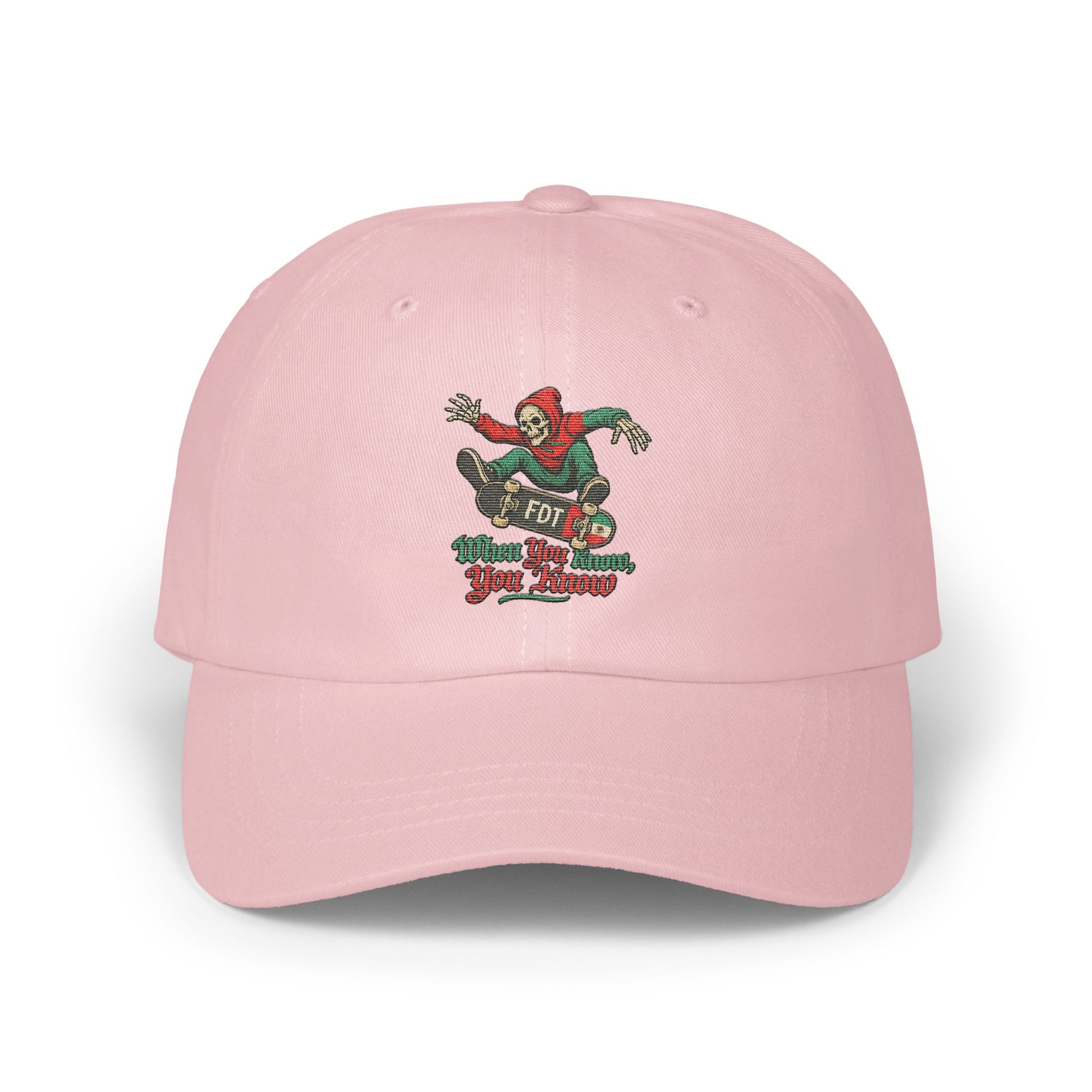 Skateboarder Skeleton Design Pink Hat product