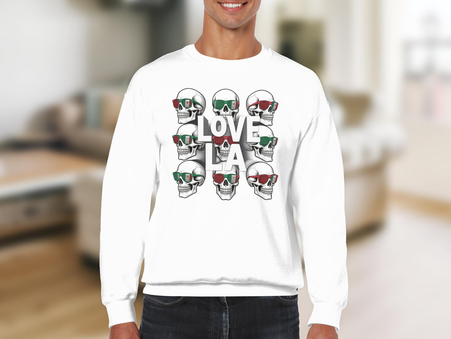Love LA Skull Print Design Sweatshirt product