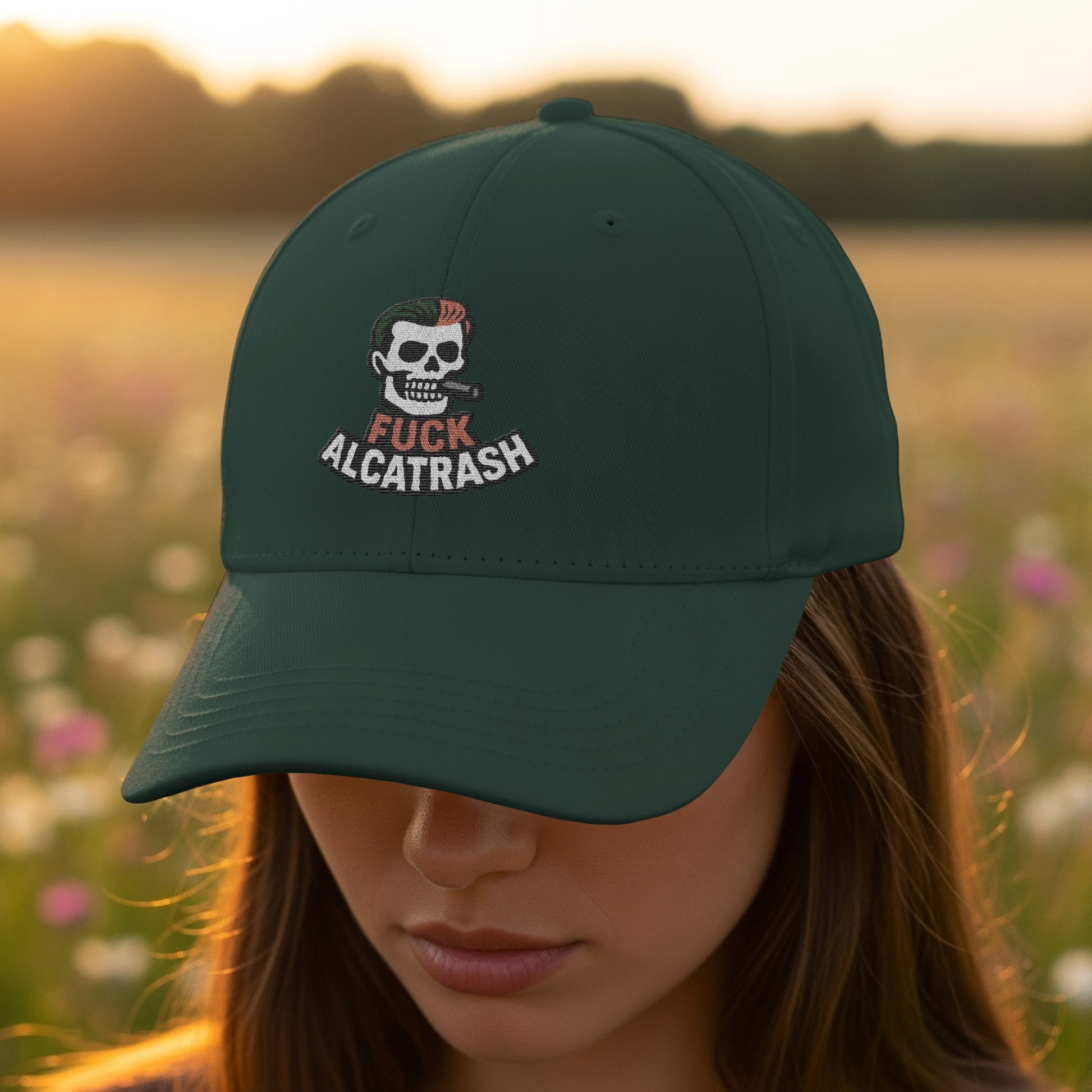 Stylish Fuck Alcatrash Skull Embroidered Cap product