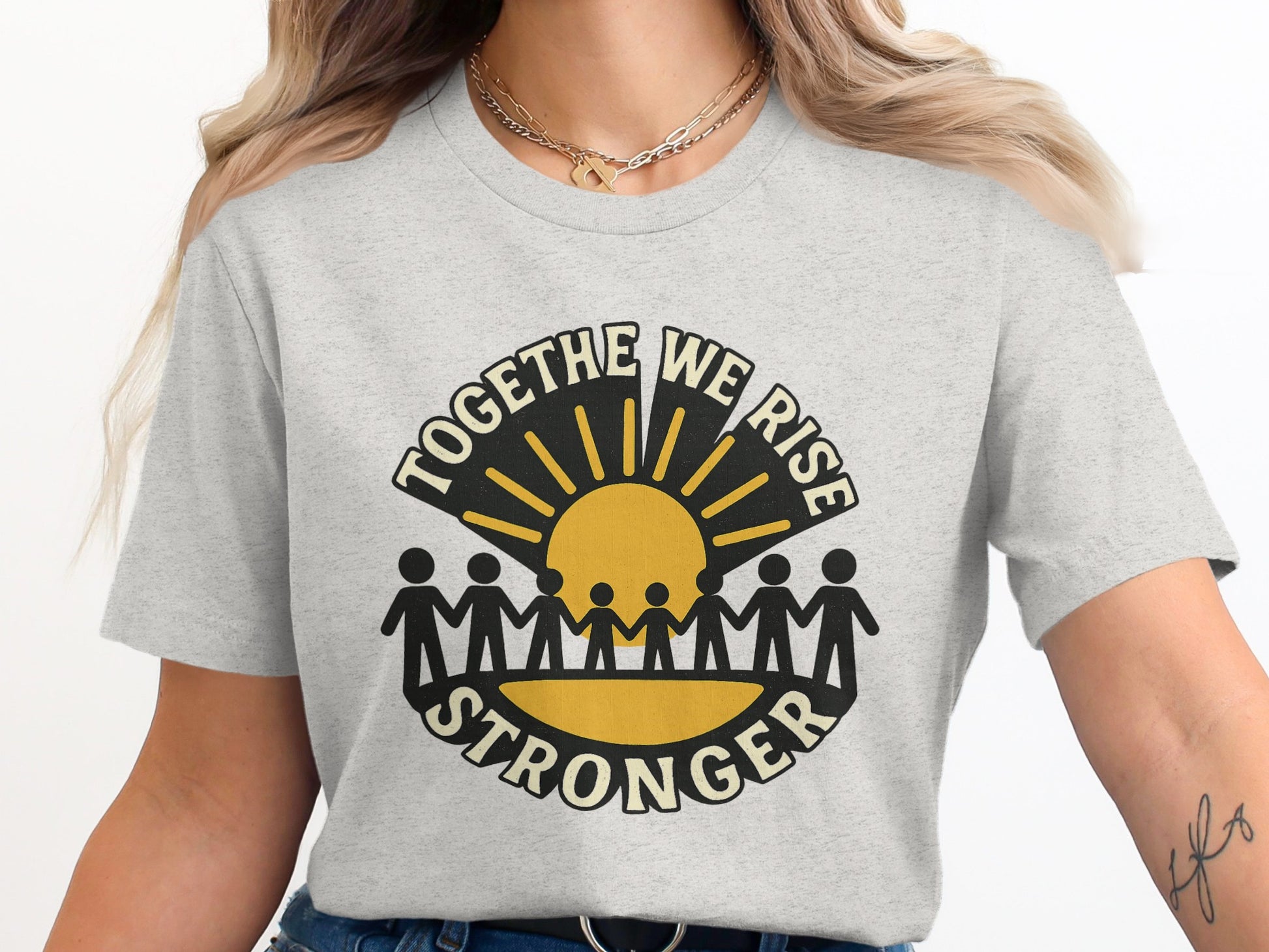 Together We Rise Stronger Printed T-shirt product type