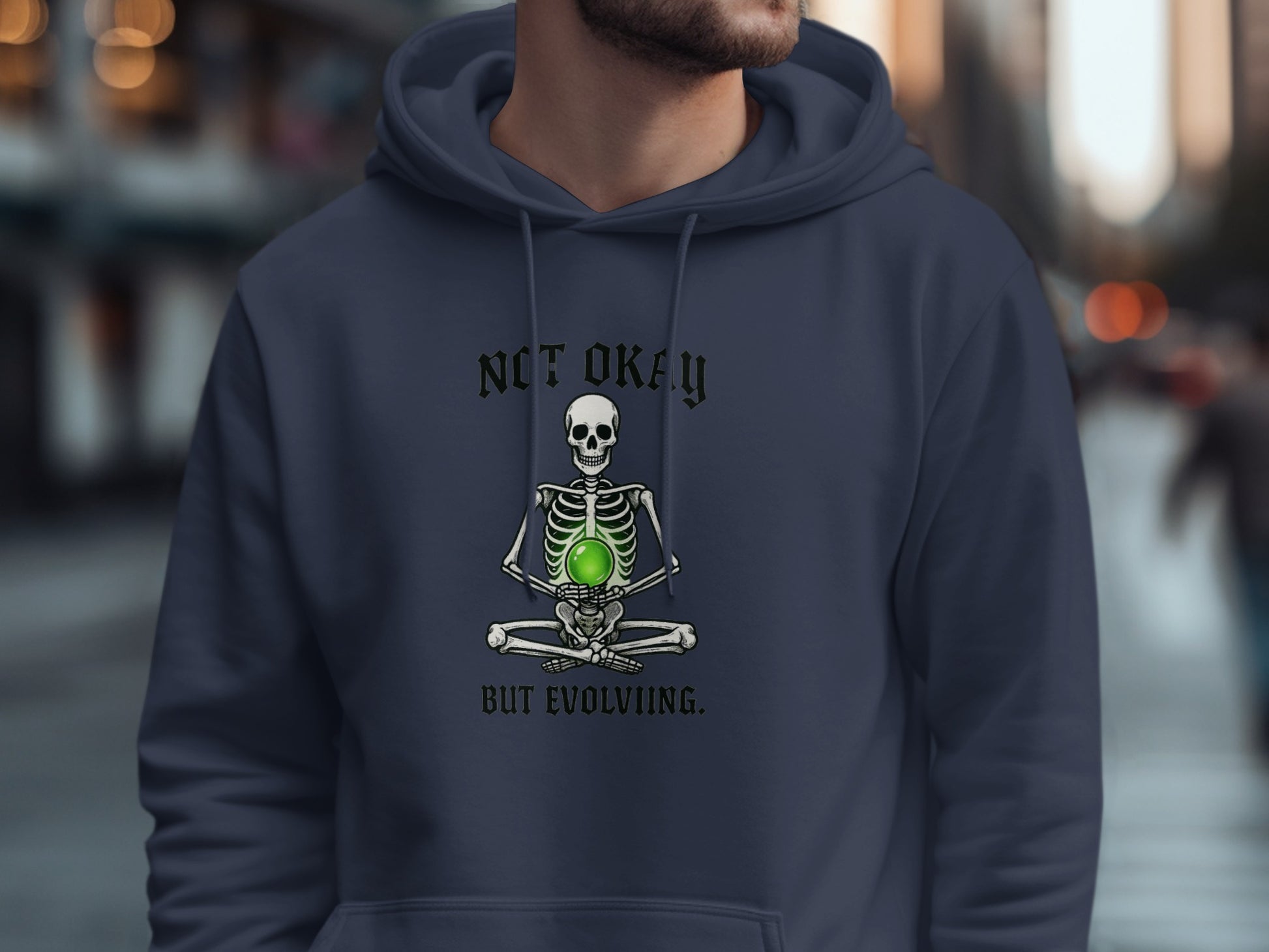 Not Okay But Evolving Skeleton Hoodie product type