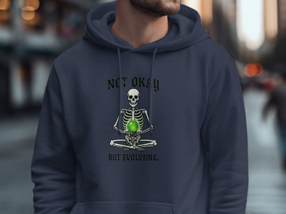 Not Okay But Evolving Skeleton Hoodie product type