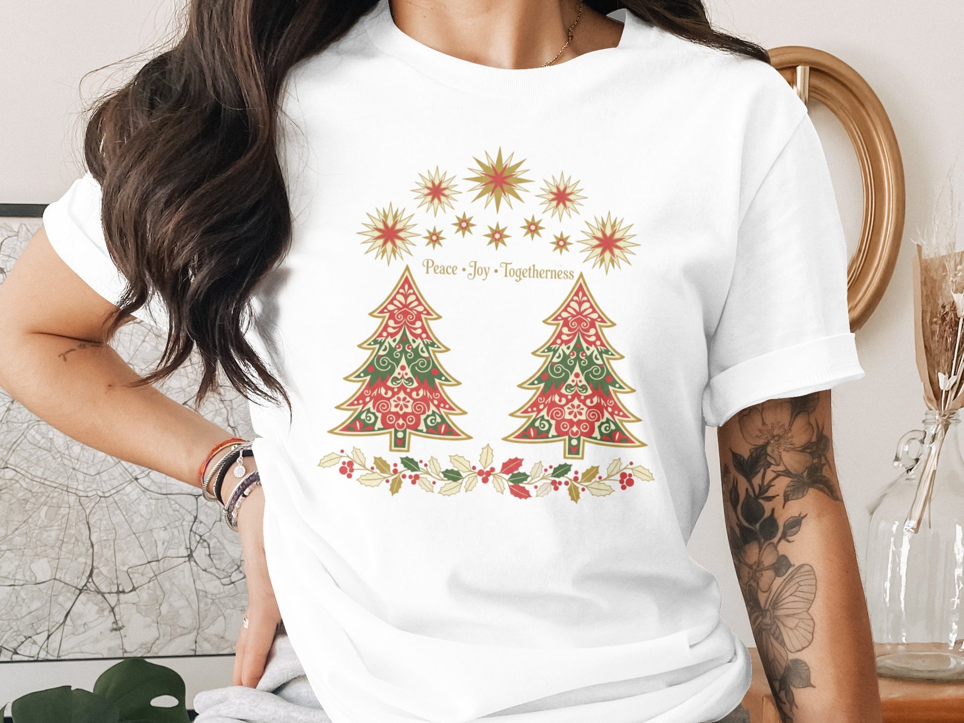 Peace Joy Togetherness Christmas Trees T-shirt