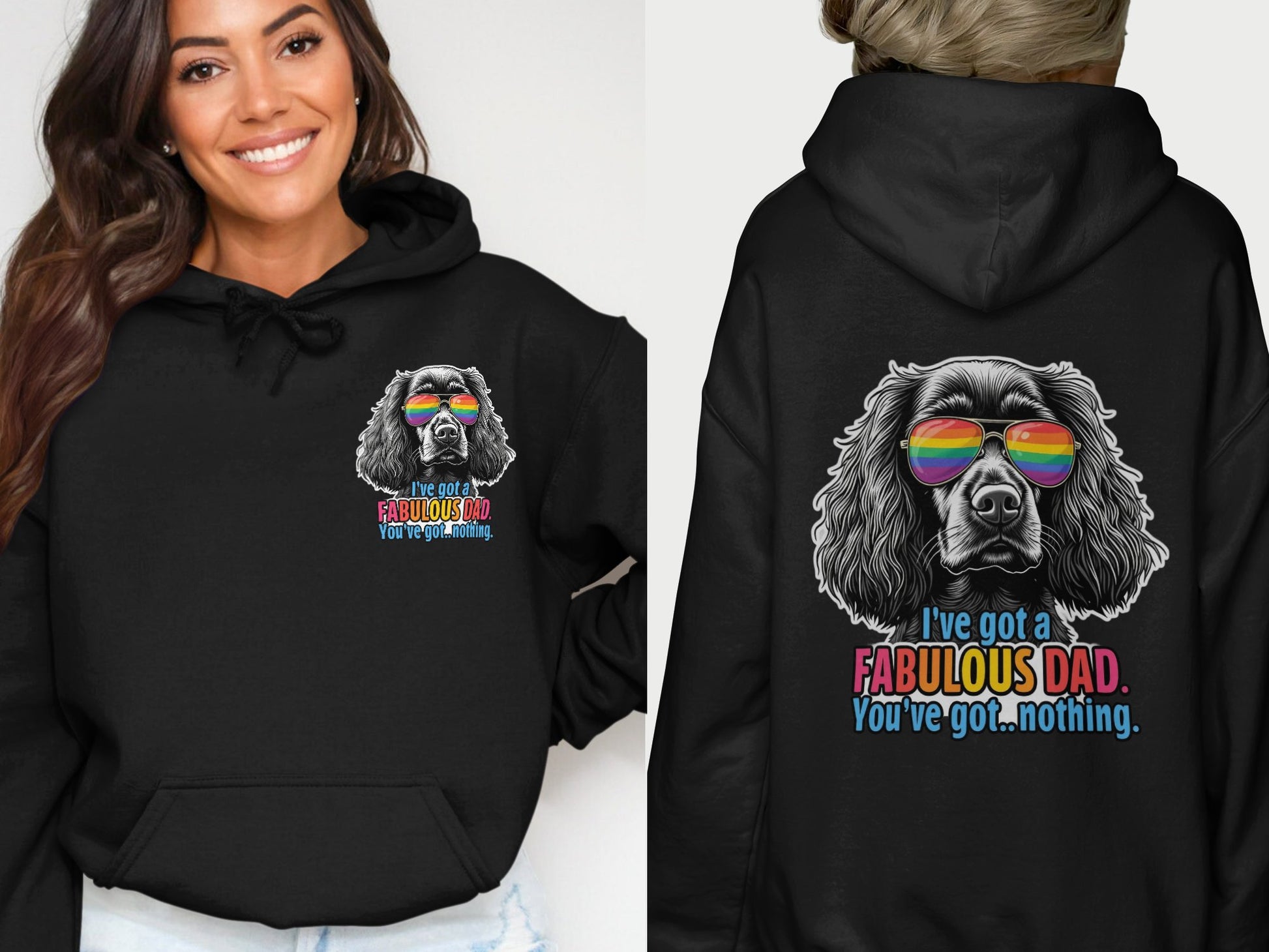 Fabulous Dad Rainbow Dog Design Hoodie product type