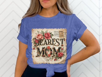 Dearest Mom Floral Design Unique Graphic Shirt product