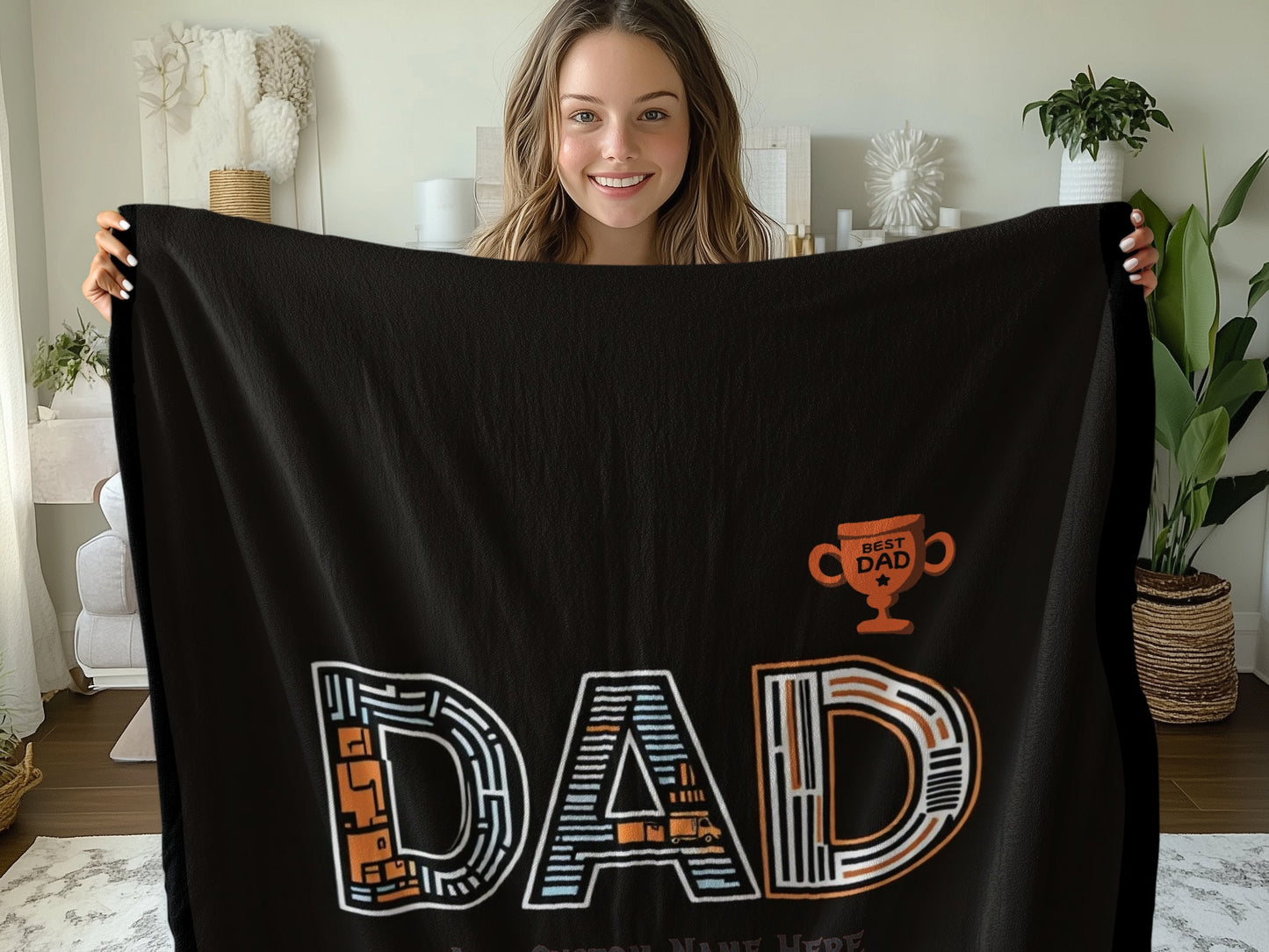Best Dad Trophy Award Cozy Gift Blanket product