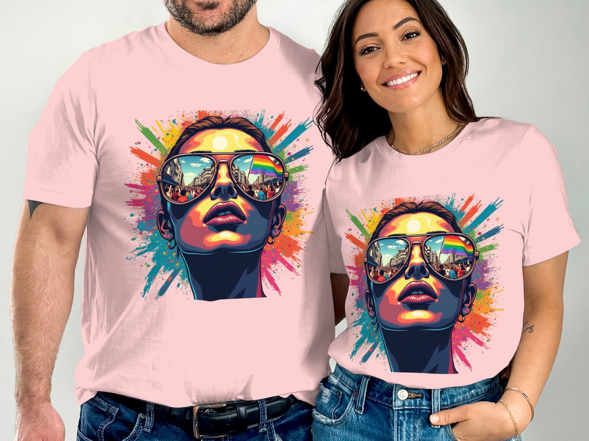 Colorful Reflective Sunglasses Art T-shirt product type