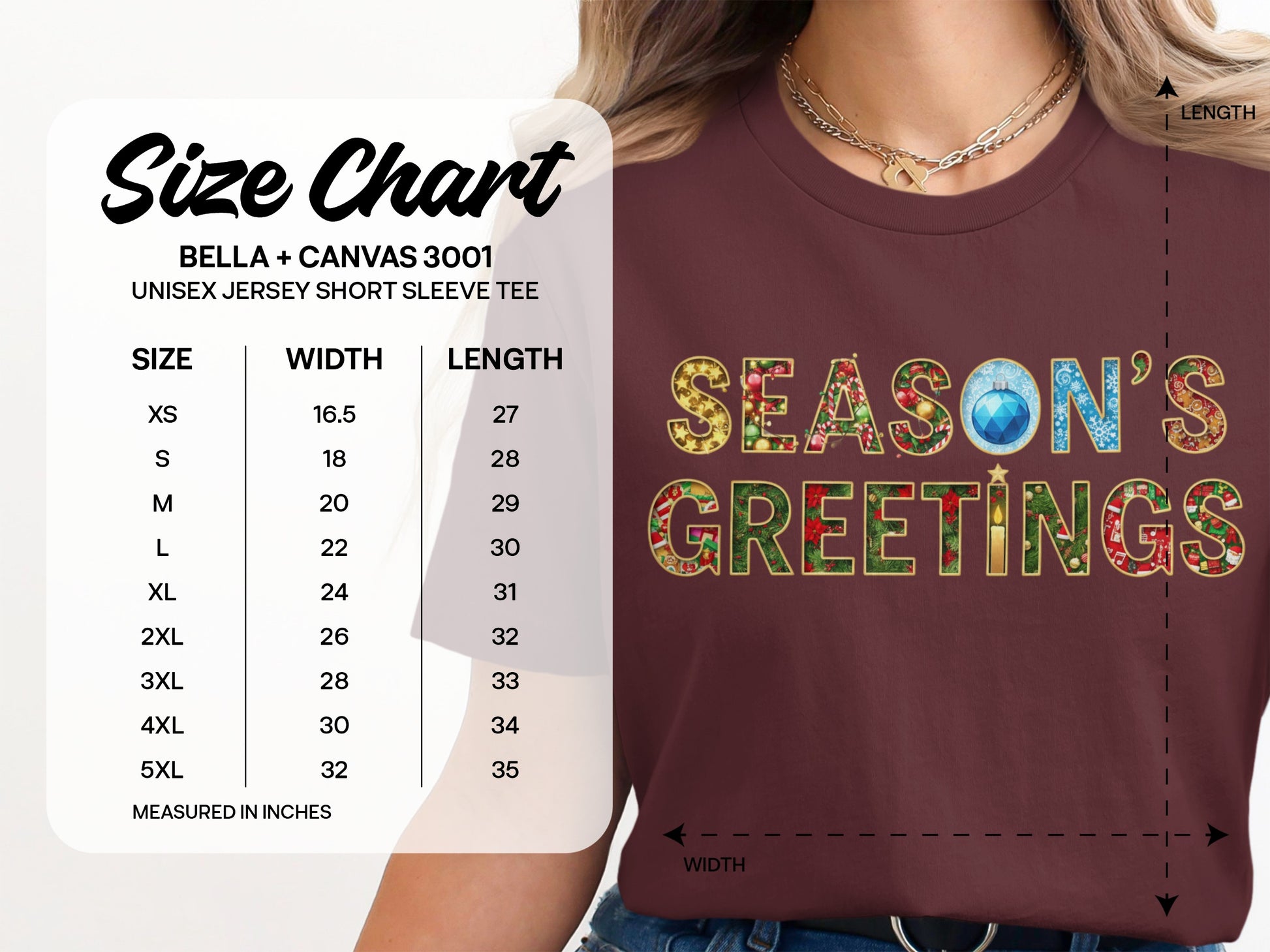 Holiday Season's Greetings Unisex Tee with Festive Print