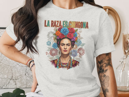 La Raza Es Chingona Colorful Artwork T-Shirt