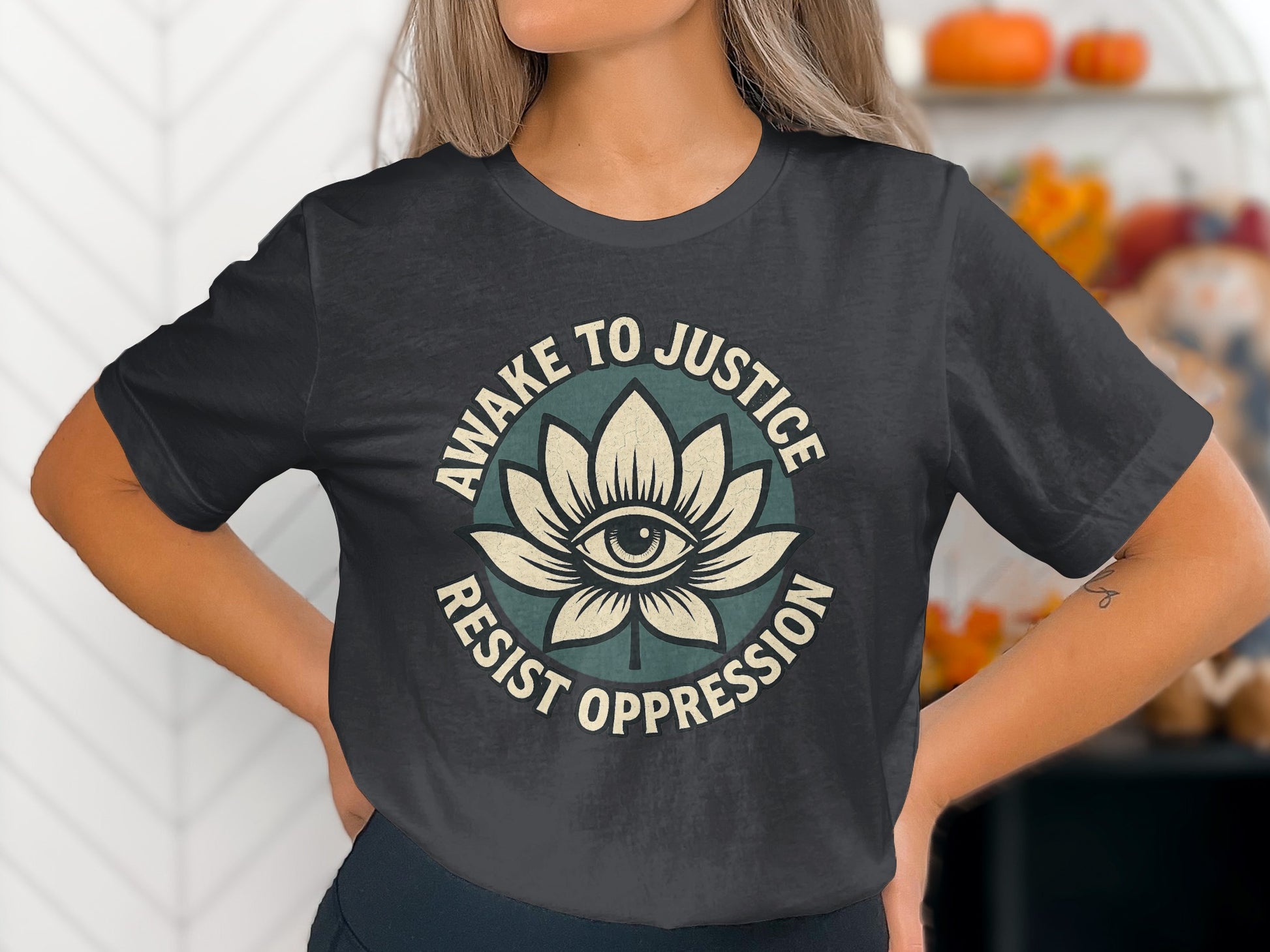 Awake To Justice Resist Oppression Statement T-Shirt