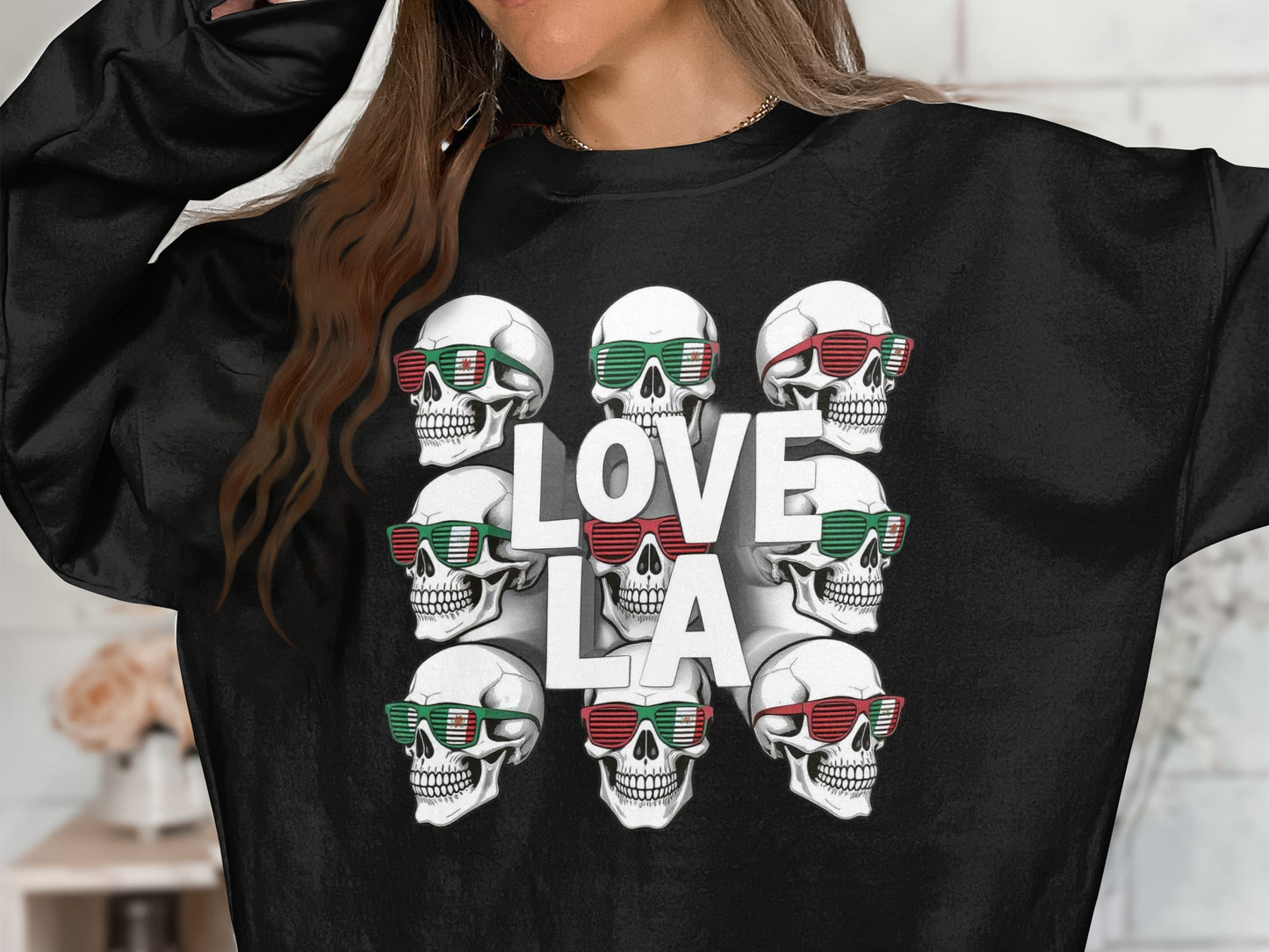 Love LA Skull Graphic Unisex Oversized Sweatshirt product