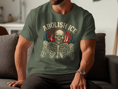 Abolish Ice Skeleton Design Graphic T-Shirt Product
