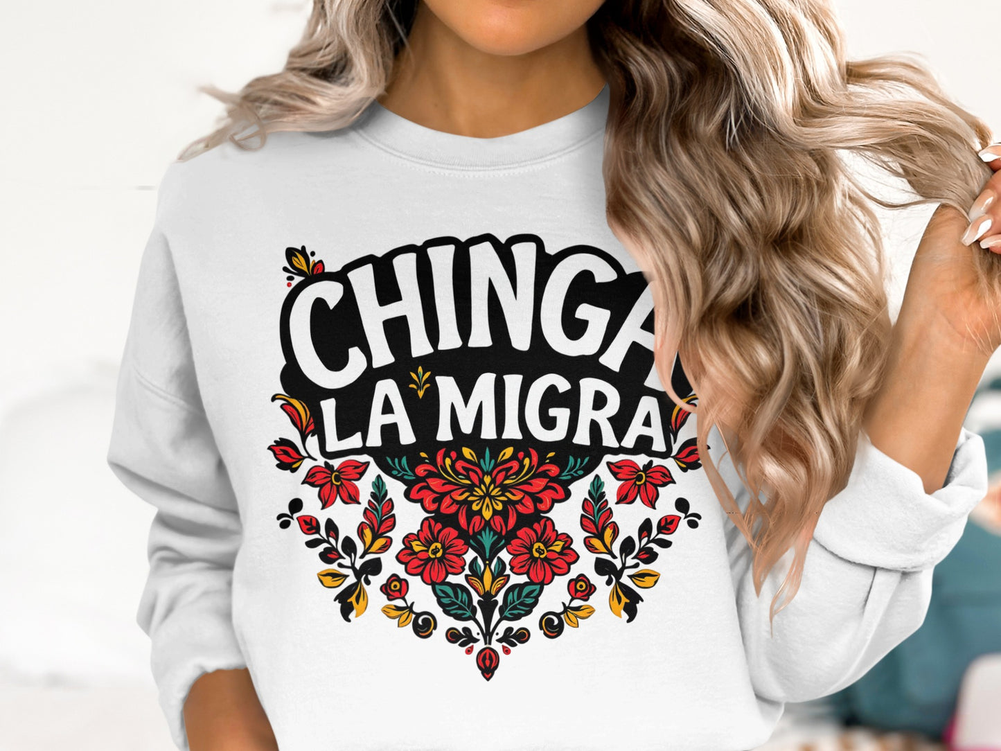 Chinga La Migra Floral Graphic Sweatshirt product type