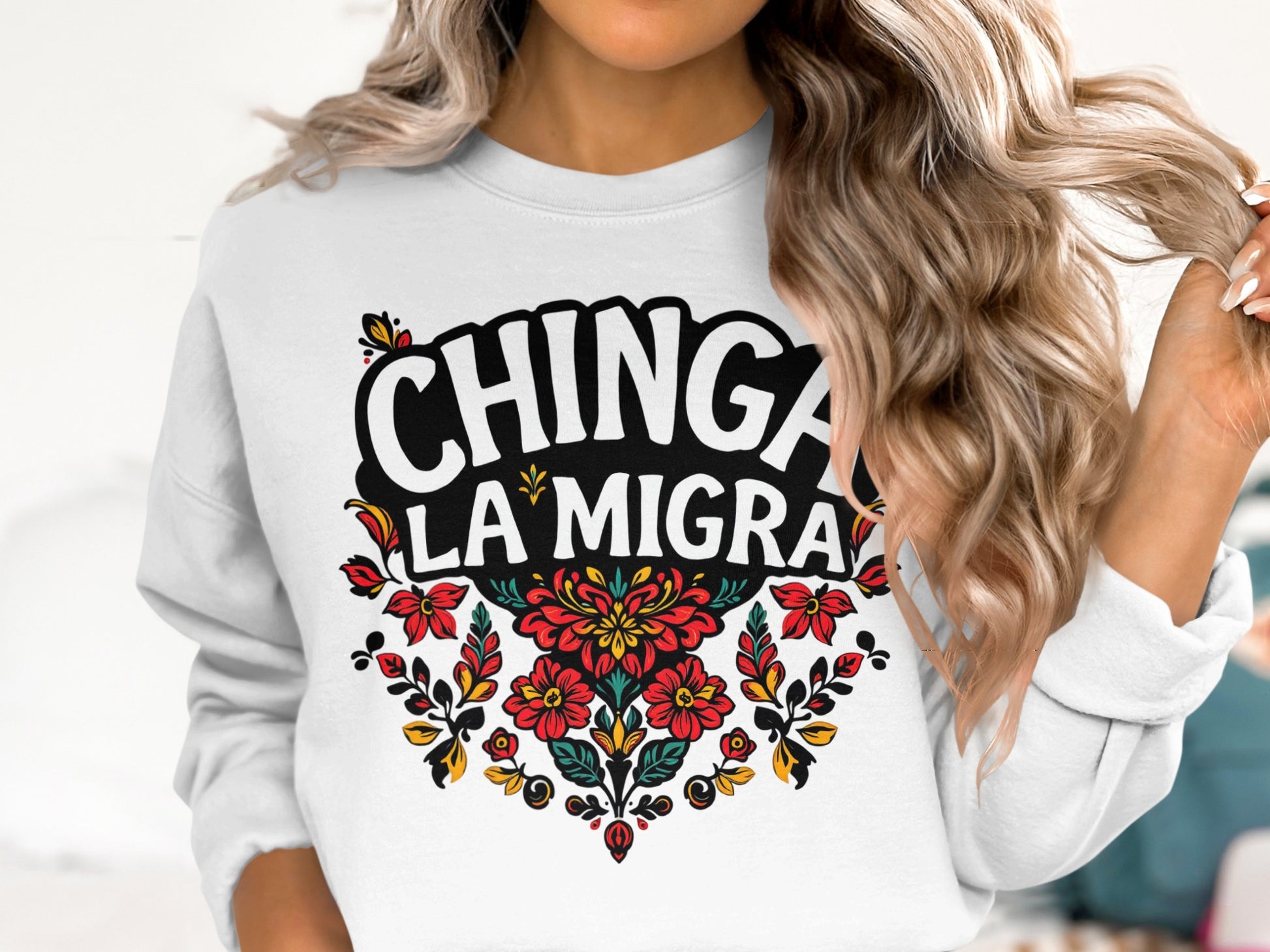 Chinga La Migra Floral Graphic Sweatshirt product type